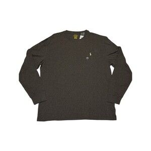 Polo Ralph Lauren Mens Size L Long Sleeve T Shirt Brown Pony Logo Designer Prep